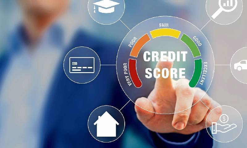 Advisor reviewing a credit report and credit card